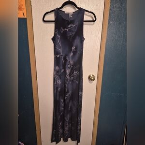 La Belle Navy Blue Floral Maxi Dress